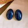 Brincos de Pino Pendentes Ovais em Acrílico Agulha de Prata para Aquarela Estilo Nicho de Luxo Brincos com Personalidade Retrô Acessórios de Brinco Modernos para Mulheres