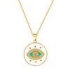 Collar con Ojo del Diablo Microincrustado Transfronterizo Europeo y Americano para Hombres y Mujeres, Cadena Versátil para Clavícula Moda Amazon Joyería para Parejas
