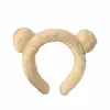 Tiara Fofa com Orelhas de Urso para Mulheres Outono e Inverno Pelúcia Máscara de Lavar o Rosto Tiara Desenho Animado Franja Cabelo Quebrado Acessórios de Cabelo