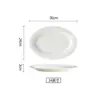 Plato ovalado de cerámica blanca para cocinar pescado al vapor 10/12/14/16 pulgadas, plato extra grande para mariscos, plato de servir, plato para rollos de fideos de arroz, fábrica de platos para pescado