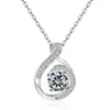 Plata de Ley S925 Transfronteriza Europea y Americana Amazon Nueva Moda Versátil Colgante Gota de Agua Doce Piedras de Nacimiento Collar Sencillo