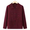 Cárdigan Suéter de Primavera de la Abuela, Ropa Holgada de Primavera y Otoño para Mujeres de Mediana Edad y Mayores, Chaqueta de Punto de Mamá, Ropa para Personas Mayores
