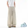 Pantalones de verano finos de seda helada de marca de moda transfronteriza para hombre, transpirables, holgados, de secado rápido, deportivos, de pierna recta, casuales para hombres jóvenes