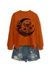 Amazon eBay sitio independiente moda versátil elegante mujer luna hongo flor mariposa cuello redondo manga larga sudadera