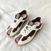 Zapatos Casuales para Mujer con Cordones, Bloques de Color de Moda, Encaje, Nuevos Colores Primavera y Otoño, Tenis Suaves Planos para Estudiantes
