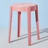 Banqueta de Plástico Espessada Doméstica Sala de Estar Nórdica Banqueta de Mesa de Jantar Banco Alto Banqueta de Borracha Simples Moderna Banqueta Redonda da Moda Cadeira