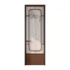 Puerta de Baño con Puerta de Vidrio Sombra de Bambú Retro de Ensueño, Puerta Plana de Aleación de Titanio y Magnesio con Estética de la Dinastía Song, Puerta de Inodoro de Nuevo Estilo Chino