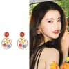 Pendientes de Borla de Flor Colorida, Retro Elegantes, Lujo Accesible de Verano, Pendientes Dulces, Pendientes de Estilo para Fiestas de Alta Gama para Mujeres