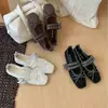 Zapatos Mary Jane Cuadrados con Lazo para Mujer 2026 Tacón Plano Correa Única Zapatos Suaves de Abuela Malla Fina Transpirables