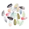 Folhas de pétalas de vidro bicolores 13*26MM folhas de pêssego diy grampo de cabelo brincos joias material antigo