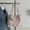 Bolso de Moda Transfronterizo para Mujer, Nuevo Estilo Primavera-Verano, Versátil para el Trabajo, Cadena de Perlas Texturizada, Gran Capacidad, Bolso de Hombro Casual