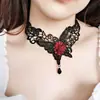 Estilo oscuro Lolita Gótico collar para mujer cadena de clavícula de rosa vintage gargantilla collar
