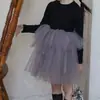 Vestido de Roupa de Menina de Primavera e Outono Bebê Fashion Infantil Personalizado Moderno Coreano Fada Tule com Emendas Vestido de Bolo de Princesa