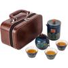 Juego de té de viaje portátil de cerámica, una tetera, tres tazas, tetera pequeña, regalo clásico