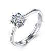 Anillo de plata esterlina S925, anillo de bodas con circonitas y diamantes, anillo femenino de imitación con incrustaciones de seis garras, ocho corazones y ocho flechas, para pareja, compromiso, boda, moda.