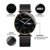 Novo Estilo Relógio Masculino Simples Estudante Adolescente Moderno Luminoso À Prova D'água Moderno Dia Malha Quartzo com Estrela