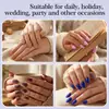 Adesivos de Nail Art de Comércio Exterior Mais Vendidos, Cor Nude Transparente, Cor Sólida, 24 Peças, Tamanhos Variados, Pontas de Nail Art Usáveis, Atacado