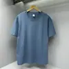 Camiseta Casual Versátil de Manga Curta Cor Sólida Gola Redonda 230g Verão Top Casual Versátil Unissex 12153