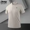 2026 Nuevo Estilo de Verano Camisa Polo de Seda Helada para Hombre con Cuello, Holgada, Transpirable, de Secado Rápido, Top de Manga Media