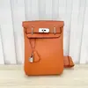Bolso Cruzado de Togo de Primera Capa de Piel de Vaca Bolso Kelly Bolso Cruzado en el Pecho Unisex Mochila Moda Bolso de Hombro Cruzado de Cuero Genuino