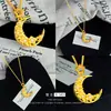Estilo Popular Xiaohongshu Luxo Leve Design de Nicho Ouro Antigo Pontos de Diamante Estrela Folha de Louro Pingente Colar Clavícula Atacado