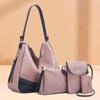 Simples cor combinando bolsa feminina portátil moda grande capacidade de quatro peças conjunto novo europeu e americano único ombro crossbody macio mãe e criança saco