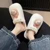 Chinelos de Algodão Impermeáveis Removíveis para Mulheres, Baotou Indoor Casa Doméstica Antiderrapante Quente com Solado Grosso Sapatos de Algodão para Confinamento de Inverno