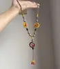 Colar de Contas em Camadas Estilo Boho Colorido Dopamina com Casca de Coco Design de Nicho Corrente para Clavícula para Mulheres