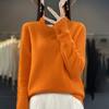 Suéter de lana de primera línea para mujer, suéter sin costuras con cuello de pila, nuevo suéter de punto ajustado que combina con todo, otoño e invierno.
