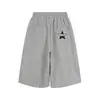 Pantalones Cortos Anchos Estilo Ropa de Trabajo con Bordado de Letras Estrelladas y Múltiples Bolsillos para Hombre, Pantalones Casuales Sueltos Estilo Americano Nuevos para Primavera/Verano para Mujer, Modernos
