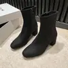 Botines de tacón alto cortos minimalistas estilo europeo y americano, botines ajustados para mujer, punta redonda, cierre trasero, tacón grueso, botines de moda, colección primavera 2026