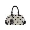 Bolsa de moda de verano de estilo de alta gama transfronterizo, con lunares, para llevar debajo del brazo, bolso de mano para mujer, bolso tipo bowling, bolsa de gran capacidad