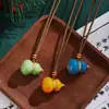 Collar con Colgante de Calabaza de Esmalte de Colores, Accesorios para Mujer, Cadena para Suéter de Verano, Estilo Largo, Joyería de Alto Nivel Estilo Chino Nuevo