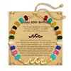 Nuevo producto transfronterizo de Amazon: Pulsera ajustable para mujer con cuentas de piedra natural de colores dopamina con cierre de langosta y tarjeta