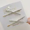 Grampo de Cabelo Cruz de Strass Estilo Coreano, Grampo Brilhante em Forma de X, Presilha Simples, Franja Cheia de Diamantes, Acessório de Cabelo com Presilha Lateral