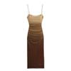 Transfronterizo Mujer 2024 Primavera Nuevo Europeo y Americano Retro Ajustado Adelgazante Tubo Malla de Seda Estampado Vestido de Moda