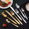 Venta al por mayor transfronteriza juego de cubiertos estilo occidental de acero inoxidable cuchillo, tenedor y cuchara traje de tres piezas creativo de acero inoxidable 410 Amazon