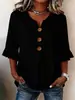 Transfronteiriço 2026 Nova Roupa Feminina Europeia e Americana Amazon Verão Feminino Gola V Algodão Linho Camisa Moda Botão Top para Mulheres