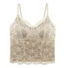 Camisola de encaje ajustada con espalda sin costuras, sujetador acolchado, prenda exterior para mujer, ropa interior, top fino de capa base 6099