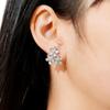 Pendientes de flores Cao Shi, temperamento femenino, pendientes a juego diarios para dama, con incrustaciones de circonitas, pendientes brillantes