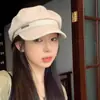 Gorra de Boina Estilo Japonés para Mujer, Otoño e Invierno, Versátil, de Lana, Visera Solar, Adelgazante