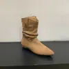 ¡Versión de piel de vaca! Botas Vaqueras de Tacón Bajo Puntiagudas Retro para Mujer, Botas Nuevas de Otoño e Invierno, Botas Delgadas Versátiles