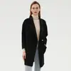 Nueva Ropa de Abrigo de Terciopelo Doble Cara de Lana Pura para Otoño e Invierno, Femenina, Ceñida y Pequeña, Ropa de Abrigo de Lana Cachemir Estilo Coreano, Versátil