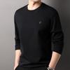 Hengyuanxiang Camiseta Pesada Bordada 100% Algodón para Hombre 2024 Otoño e Invierno Nueva Camiseta Base de Punto Camiseta Superior