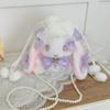 Bolsa de Conejo Lolita Japonesa, de Alto Valor y Exquisita, Bolsita de Conejo Linda para Chica JK, Bolso Cruzado, Bolso de Mano Suave de Perlas para Chica