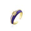 Anillo de apertura de aceite con gota de oro de 18 quilates chapado en joyería con microincrustaciones de circonita de cobre de moda europea y americana de fuentes transfronterizas antiguas y australianas