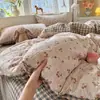 Juego de ropa de cama de algodón puro Clase A, nuevo modelo 2026, funda de edredón 100% algodón, sábana plana, sábana ajustable, juego de tres piezas para dormitorio de estudiante 3