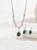 Comércio exterior Jóias Deusa do casamento Acessórios de fotografia Banhado a prata Vermelho Verde Safira Pingente Colar Brincos Pulseira