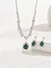 ¡Precio especial! Moderna Joyería Nueva Europea y Americana al Mayoreo Set de Collar y Aretes de Gema de Cristal de Alta Gama con Forma de Gota de Agua