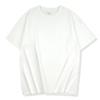 Camiseta de manga corta de algodón de 230 g con logotipo estampado, cuello redondo y hombros caídos, holgada, color blanco, para hombre y mujer.